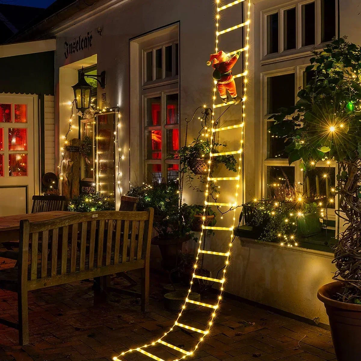 Outdoor Lighting Xmas - Lampka drabinowa LED dla Świętego Mikołaja