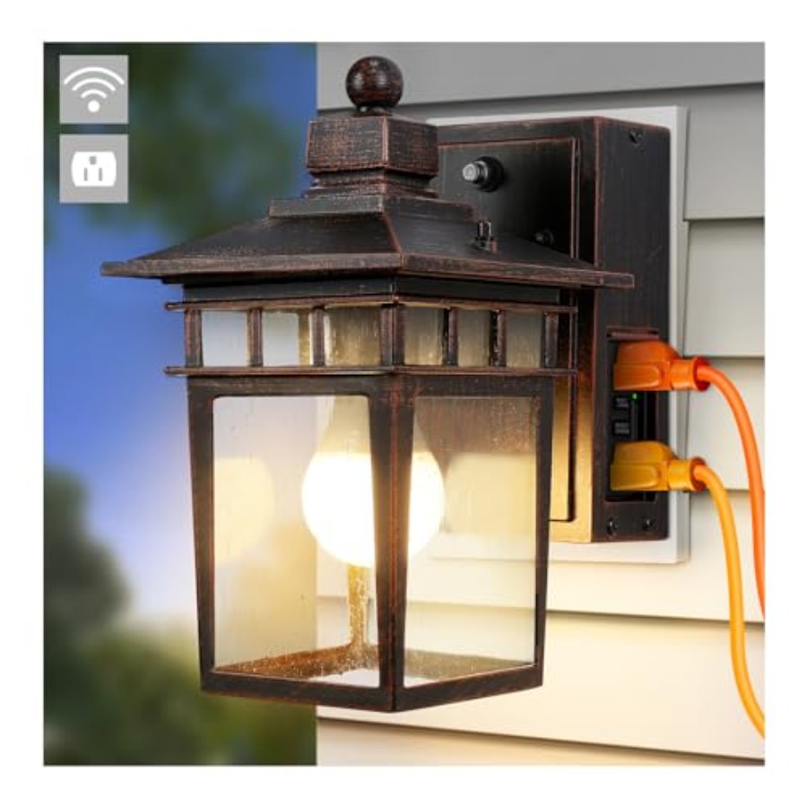 Outdoor Lighting With Outlet - Lampa zewnętrzna z gniazdem GFCI, lampy