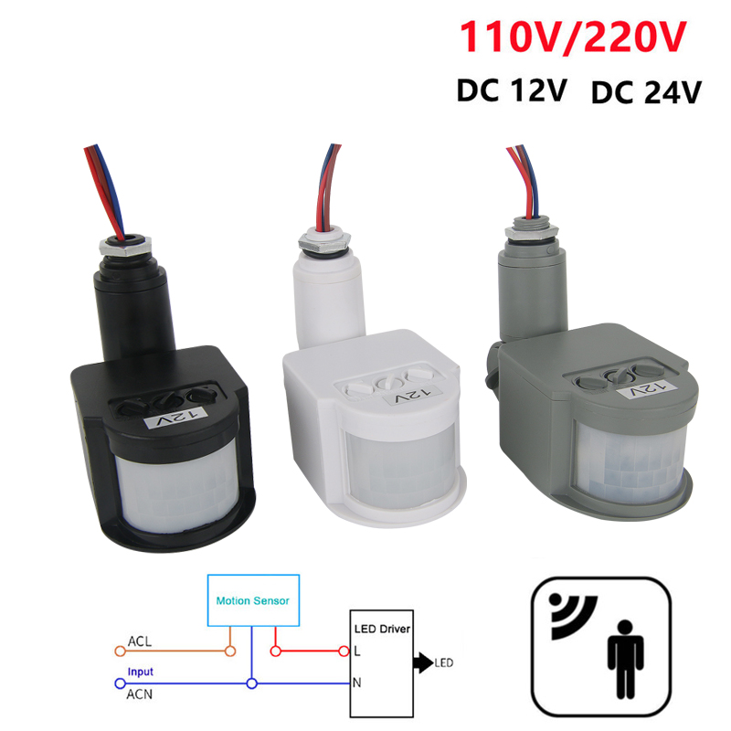Outdoor Lighting With Outlet - 12V czujnik ruchu 220V/110V czujnik ruchu