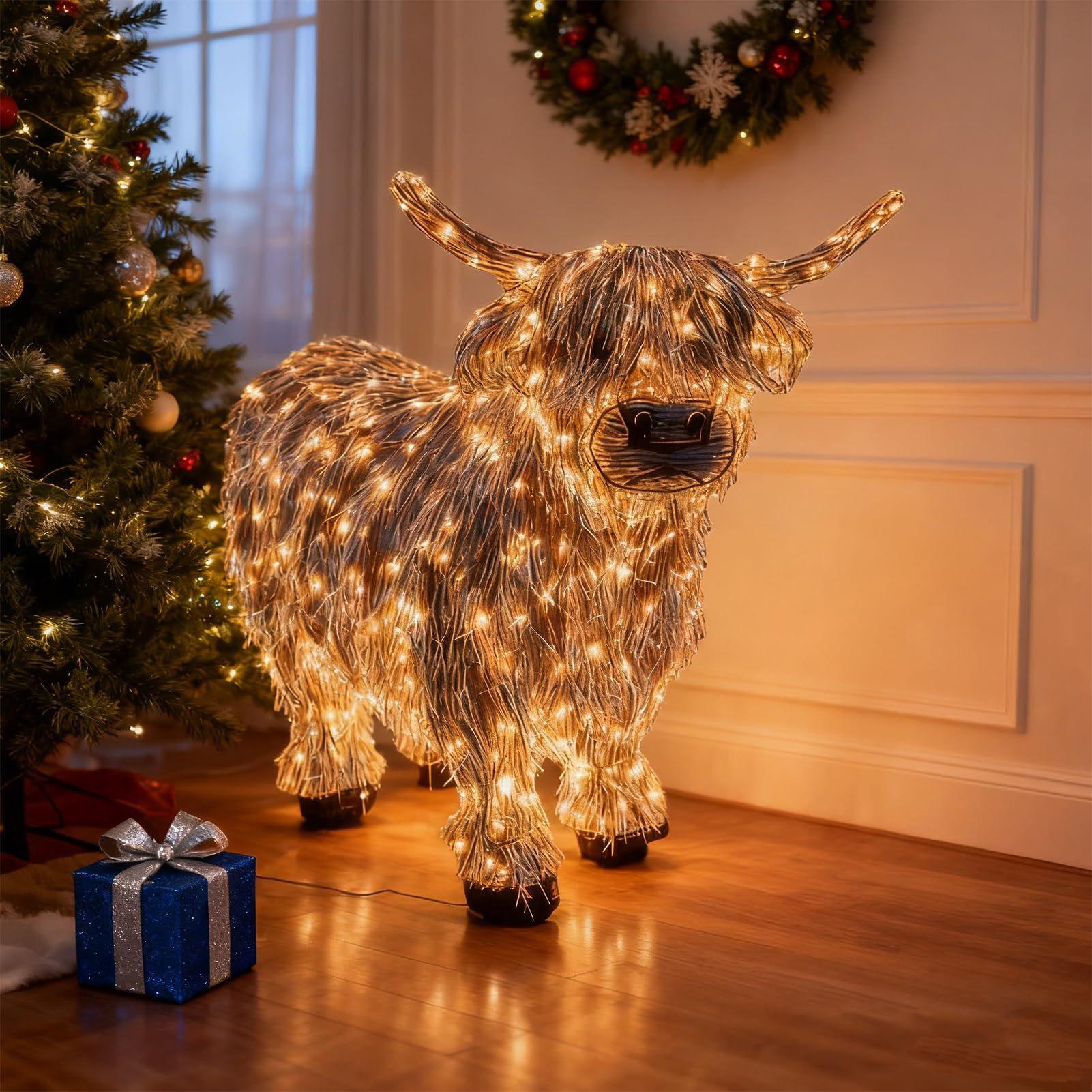 Outdoor Lighting Xmas - Dekoracje krowy, krowa 3D podświetlana, wysokość