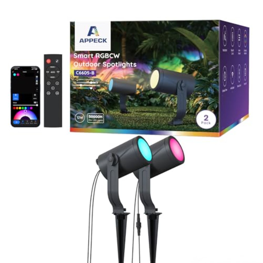 Outdoor Lighting Kits Low Voltage - Zewnętrzna lampa punktowa 600lm, inteligentny zestaw