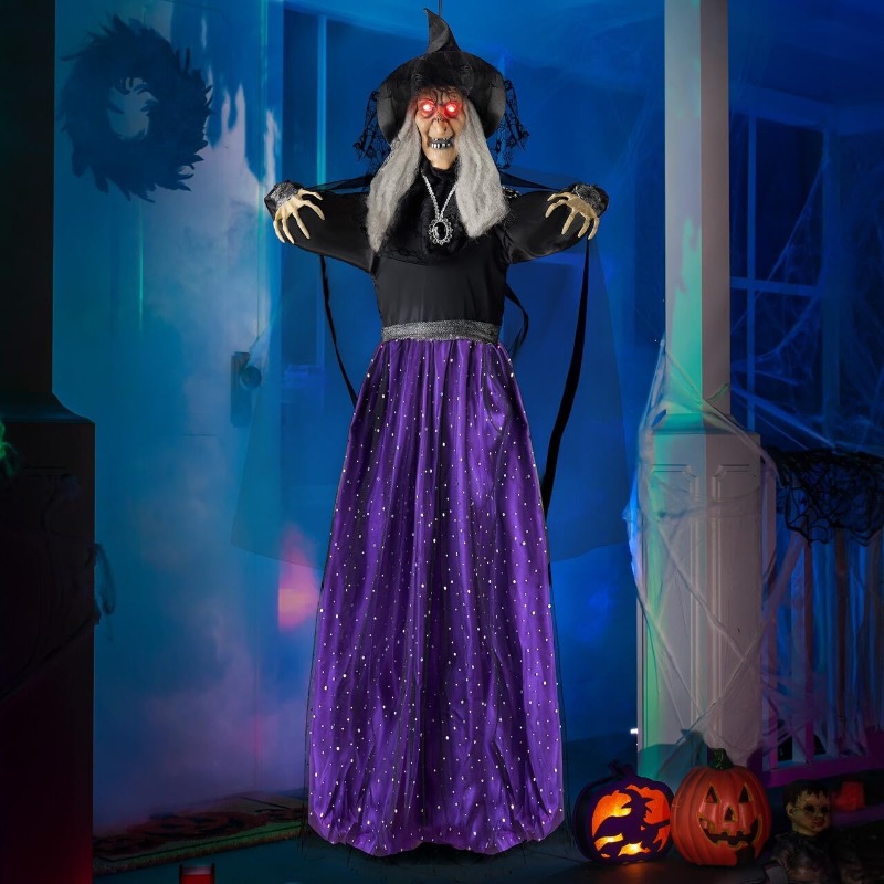 Outdoor Lighting Effects - 47-calowa Animowana Wiedźma Dekoracja Halloweenowa Na