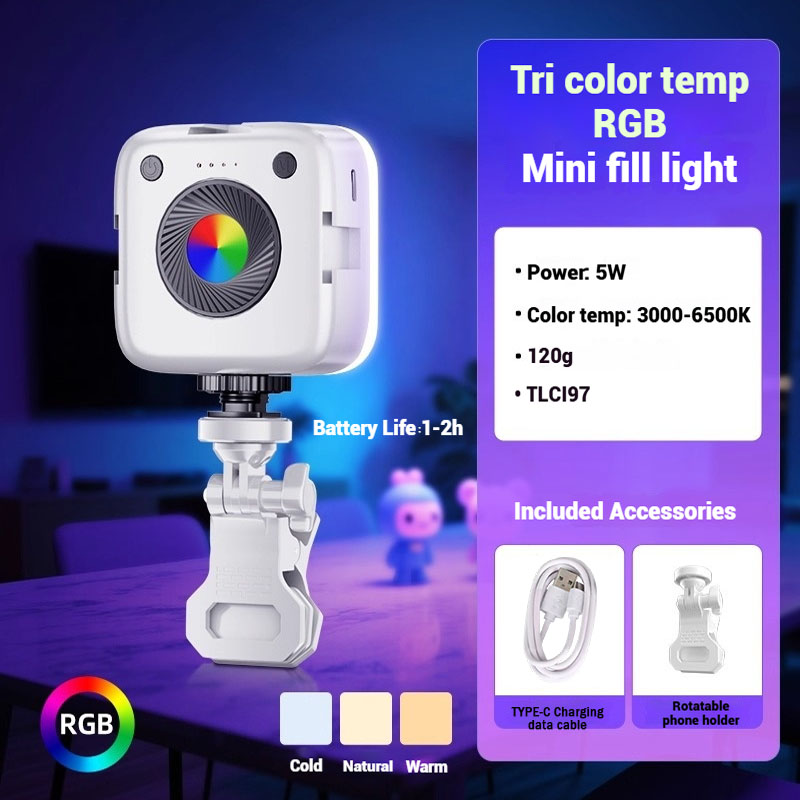 Outdoor Lighting Video Shooting - Mini RGB LED Lampa Wideo, Akumulatorowa,
