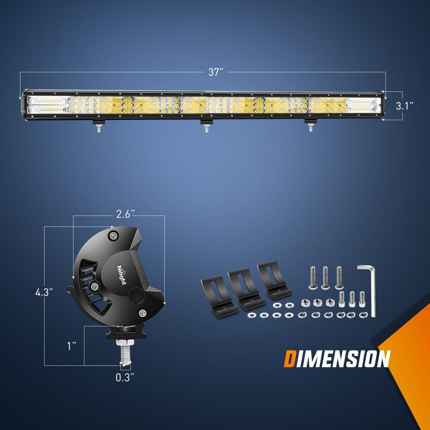 Nilight 37-calowy Potrójny Rzą – Led Flood Light recenzja i cena