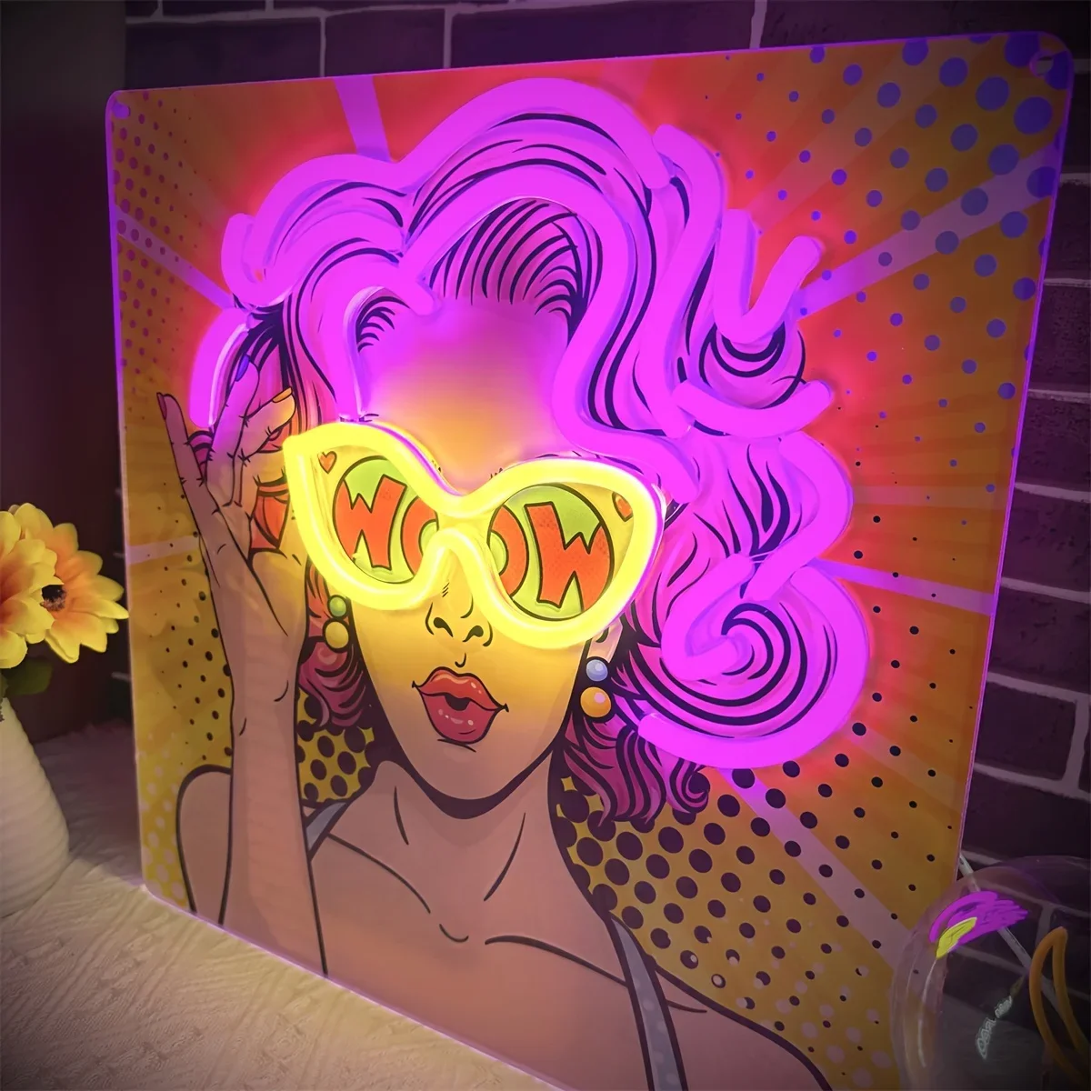 Wow Lady Pop Art LED Neon Sign – Outdoor Lighting Decor Wow recenzja i cena