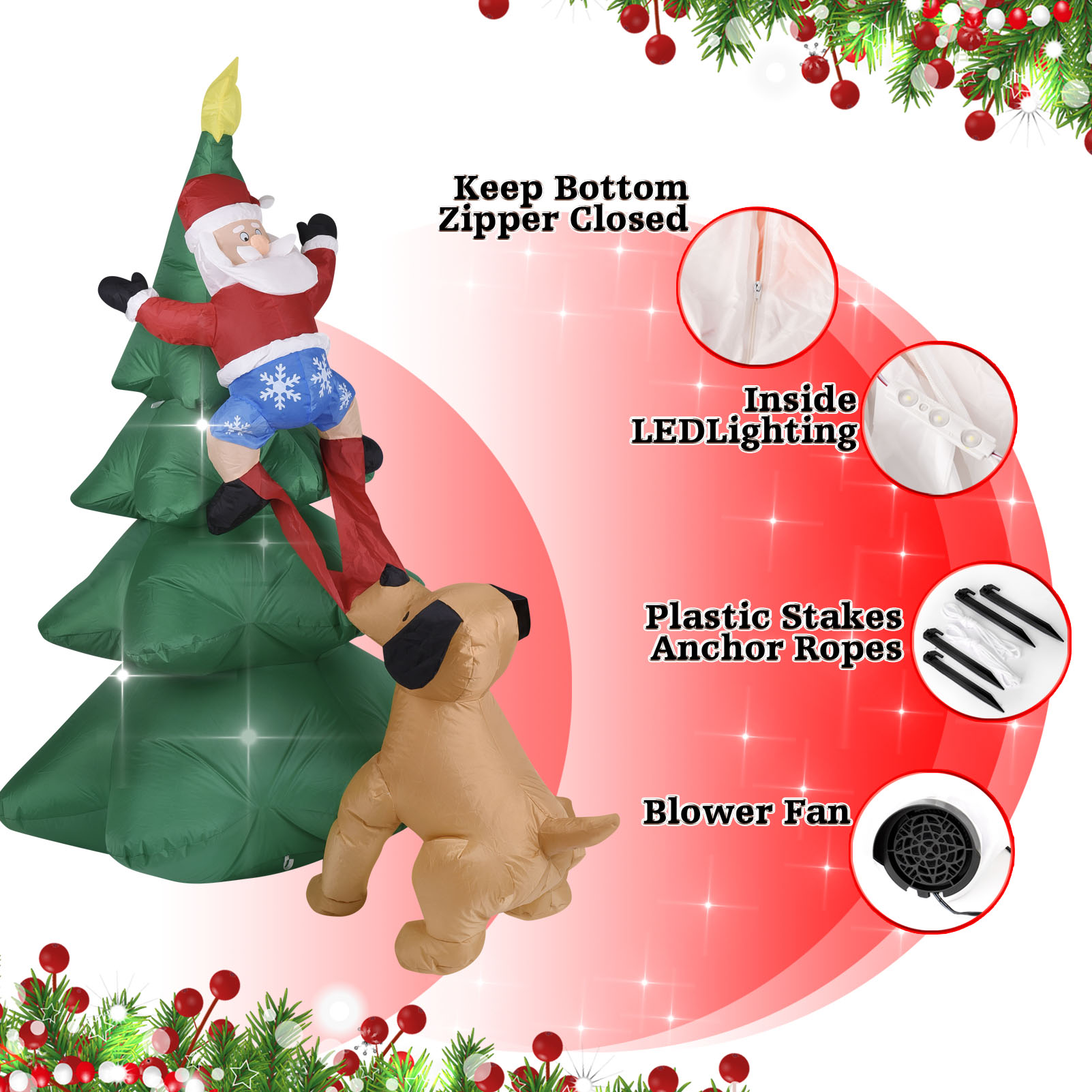 Świąteczny dmuchany pies z Mik – Outdoor Lighting Xmas recenzja i cena