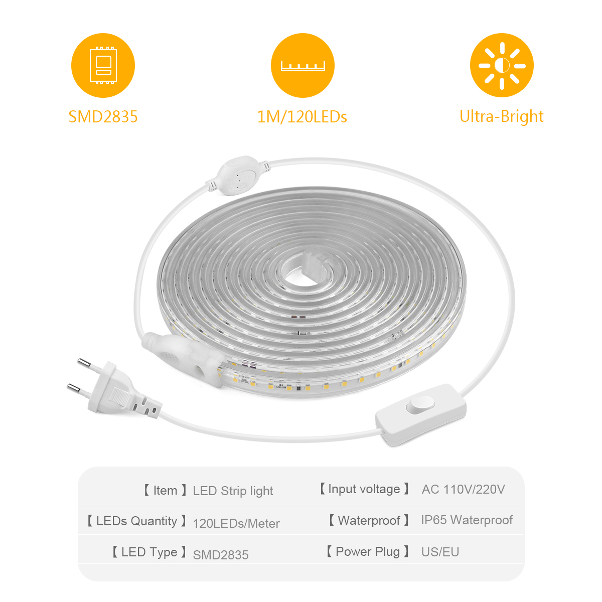 Wysoka jasność Taśma LED 2835  – Outdoor Lighting Strip recenzja i cena
